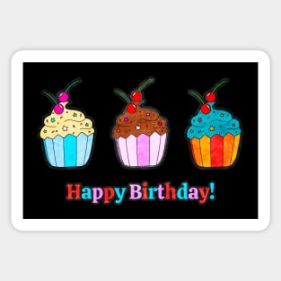 Happy Birthday Cupcakes Sticker